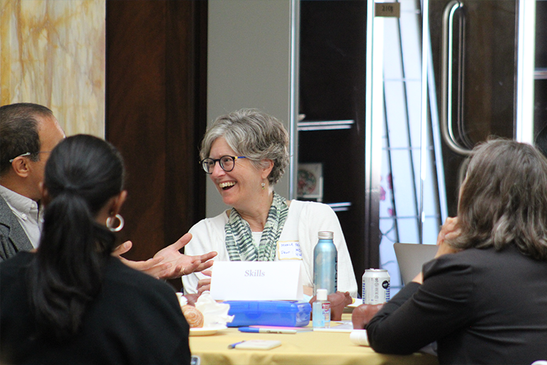 Table group discusses "skills" for L&S students