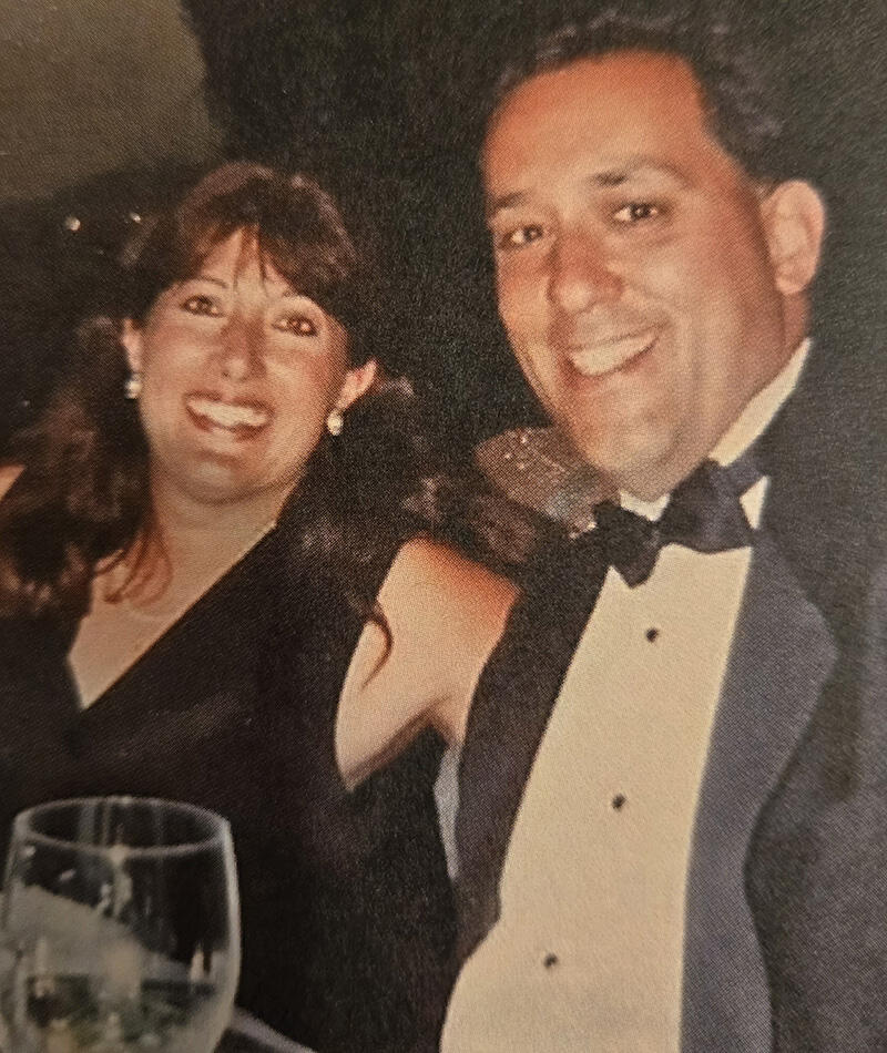 A photograph of Melanie and Mike in formal attire