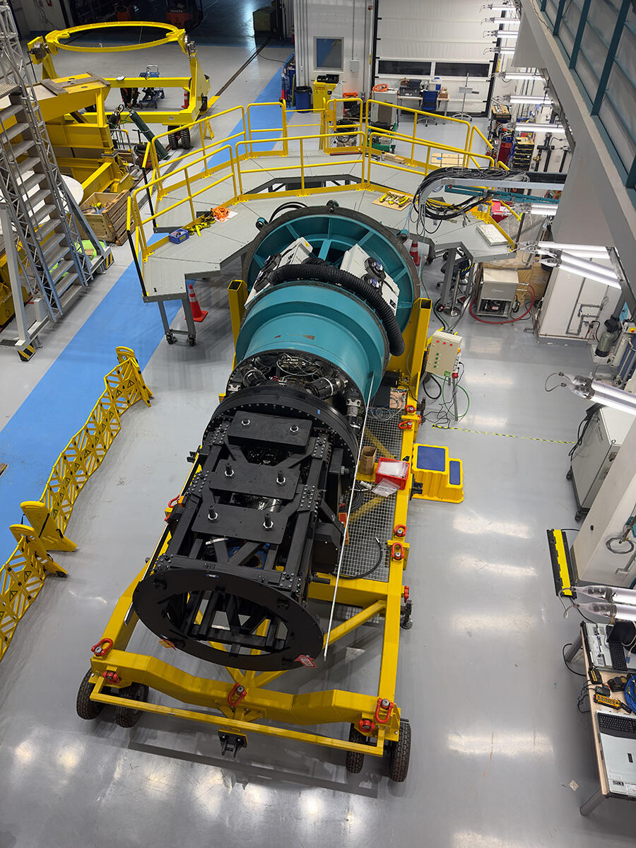 Part of the Simonyi Survey Telescope being assembled at the Vera C. Rubin Observatory.