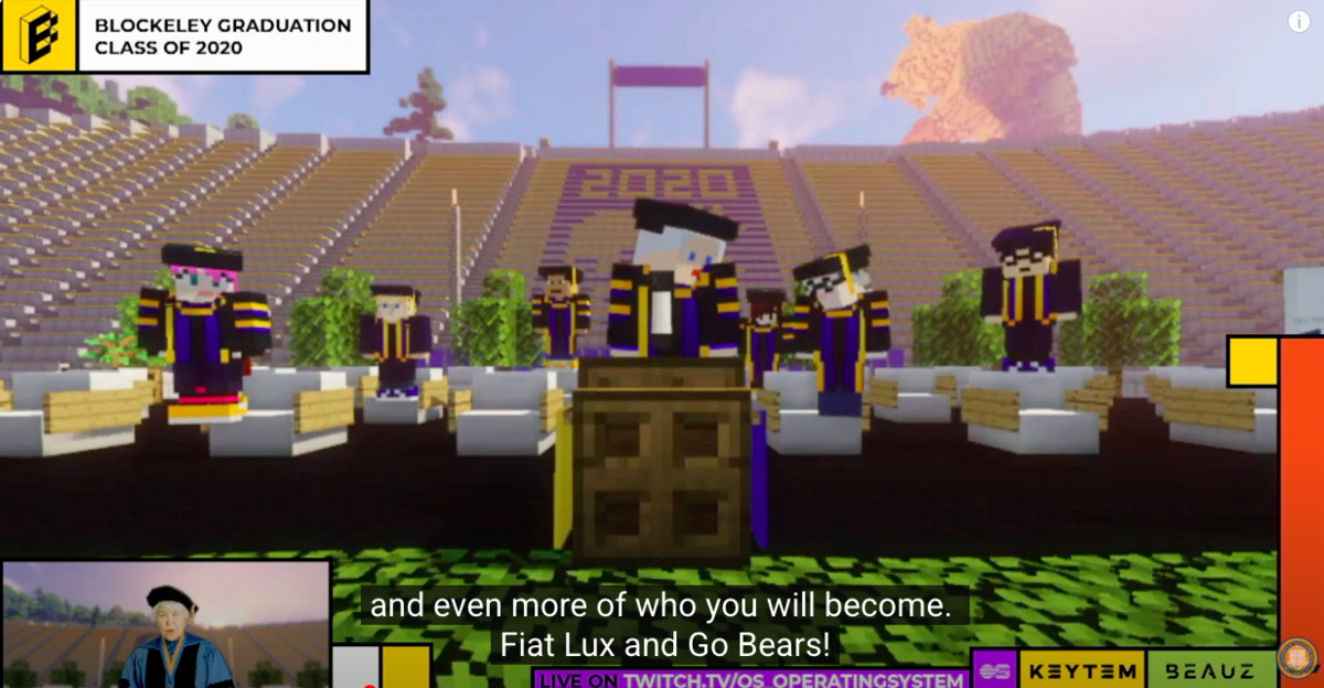 Screenshot of Blockeley graduation video