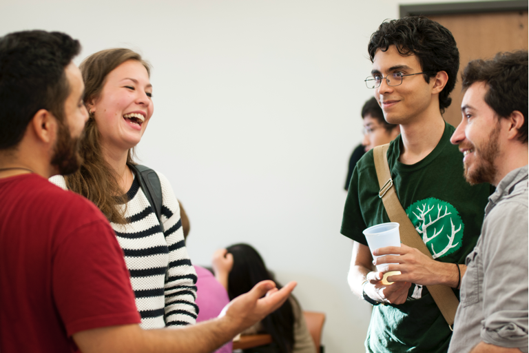 Social Sciences section photo: group of students laughing together