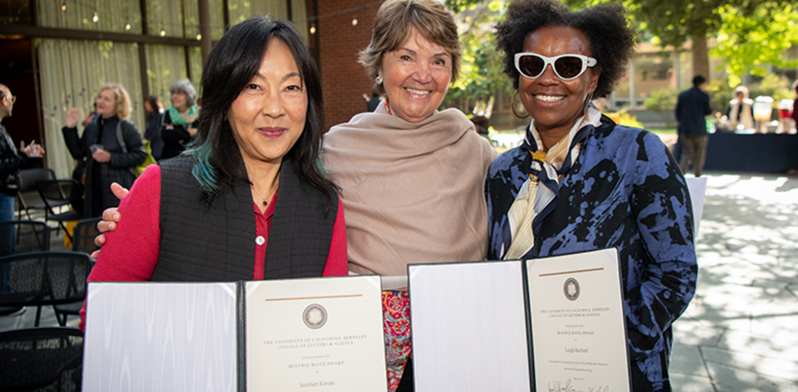 Awardees show off certificates