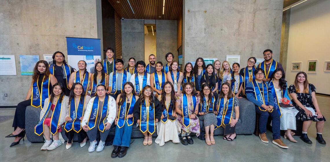 Group photo of CalTeach graduates smiling