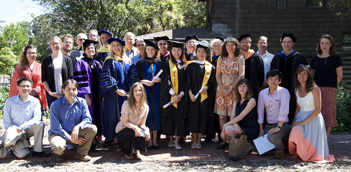 Demography students, faculty, and staff at a graduation ceremony in 2018.