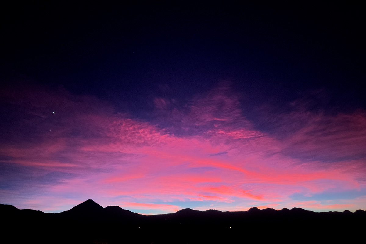 The sunrise near San Pedro de Atacama, Chile.